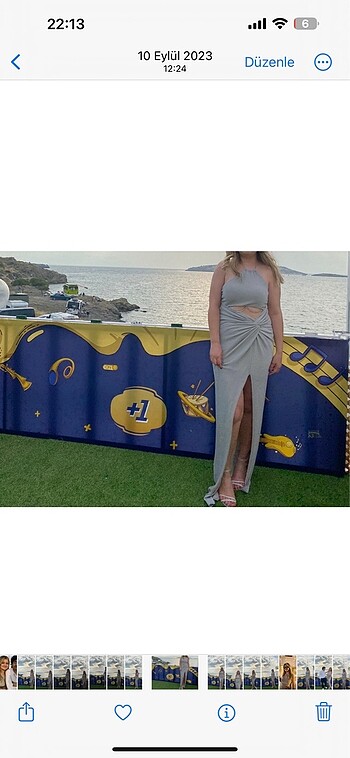 Trendyol & Milla Parlak gri Yırtmaçlı elbise