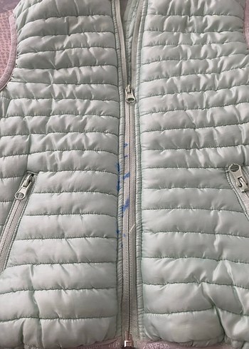 Kız Çocuk Gri Fermuarlı Yelek - Görsel 2