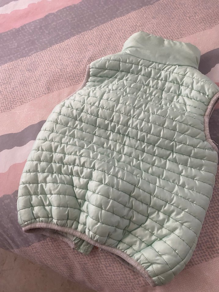 Kız Çocuk Gri Fermuarlı Yelek - Görsel 3