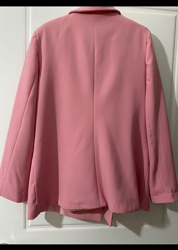 Pembe Düğmeli Kadın Blazer Ceket - Görsel 2