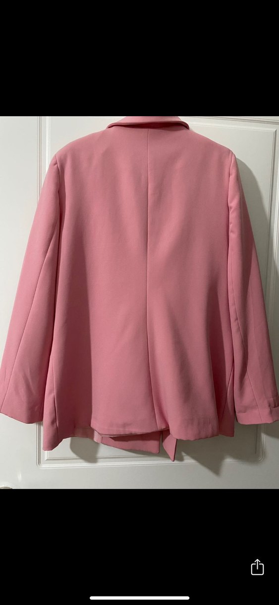 Pembe Düğmeli Kadın Blazer Ceket - Görsel 2