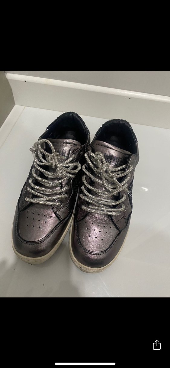 Gri Desenli Simli Spor Ayakkabı - Görsel 2