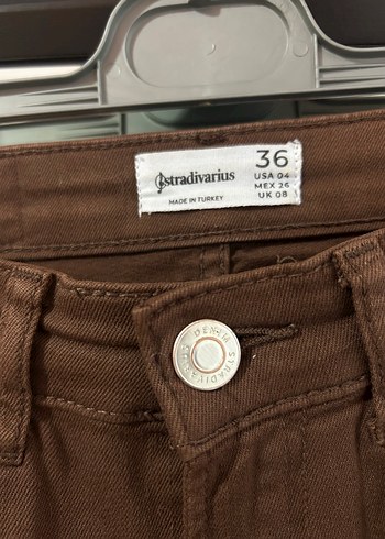 Stradivarius Kahverengi Midi Kot Pantolon - Görsel 2