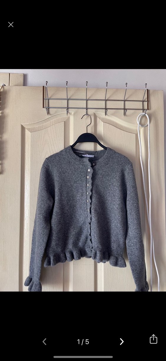 Gri Düğmeli Kadın Triko Hırka Zara sezonda aldım - Görsel 3