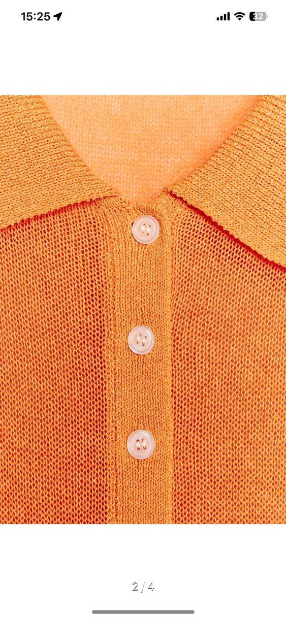 Kadın hardal  Sarı Kısa Kollu Polo Tişört Zaradan aldım - Görsel 2