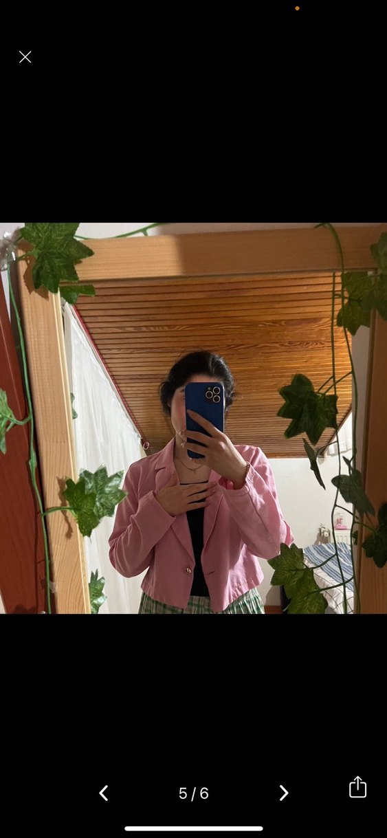 Pembe Düğmeli Kadın Blazer Ceket - Görsel 2