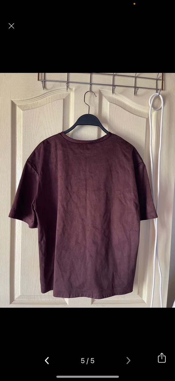 Bordo Süet Kadın Tişört zara etiketli hiç giymedim - Görsel 3