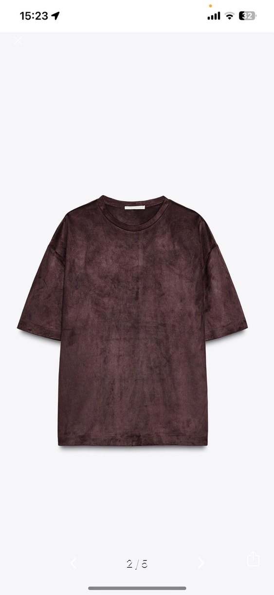 Bordo Süet Kadın Tişört zara etiketli hiç giymedim - Görsel 2