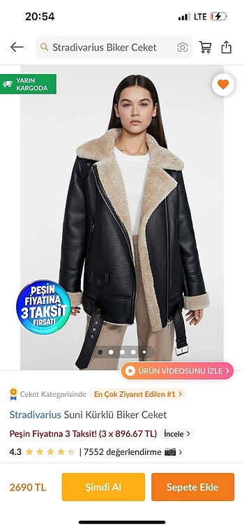 Stradivarius biker ceket