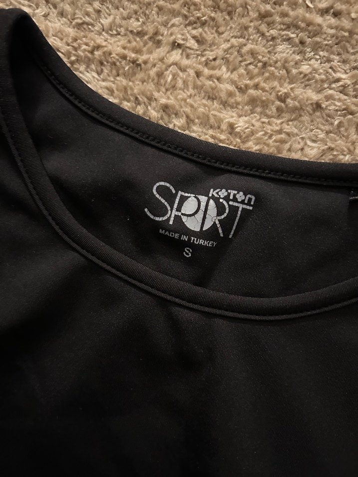 Siyah Kadın Spor Crop Top koton  - Görsel 3