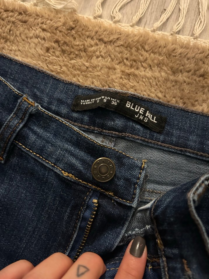 Lacivert Bol Kesim Kadın Kot Pantolon - Görsel 3