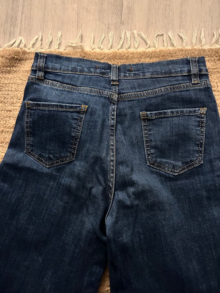 Lacivert Bol Kesim Kadın Kot Pantolon - Görsel 4