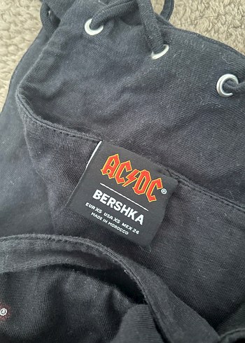 AC/DC Baskılı Siyah Deri Rock Punk Büstiyer - Görsel 4