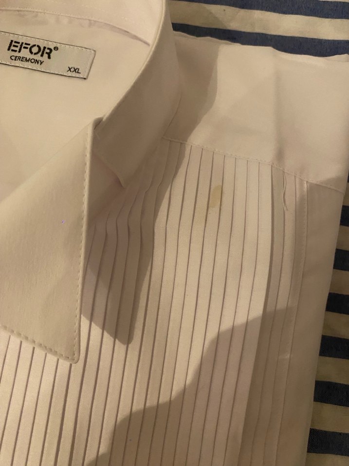 ERKEK ATA YAKA BEYAZ GÖMLEK -  KLASİK KOL DÜĞMELİ SMOKİN GÖMLEĞİ - Görsel 4