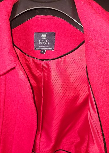 M&S Kırmızı Kadın Kaban - Görsel 4