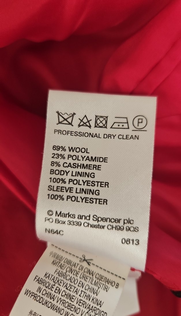 M&S Kırmızı Kadın Kaban - Görsel 5