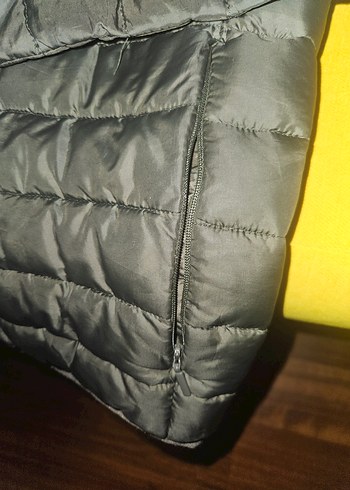 Haki yeşil Kapüşonlu Erkek ince Mont, Fermuarlı - Görsel 3