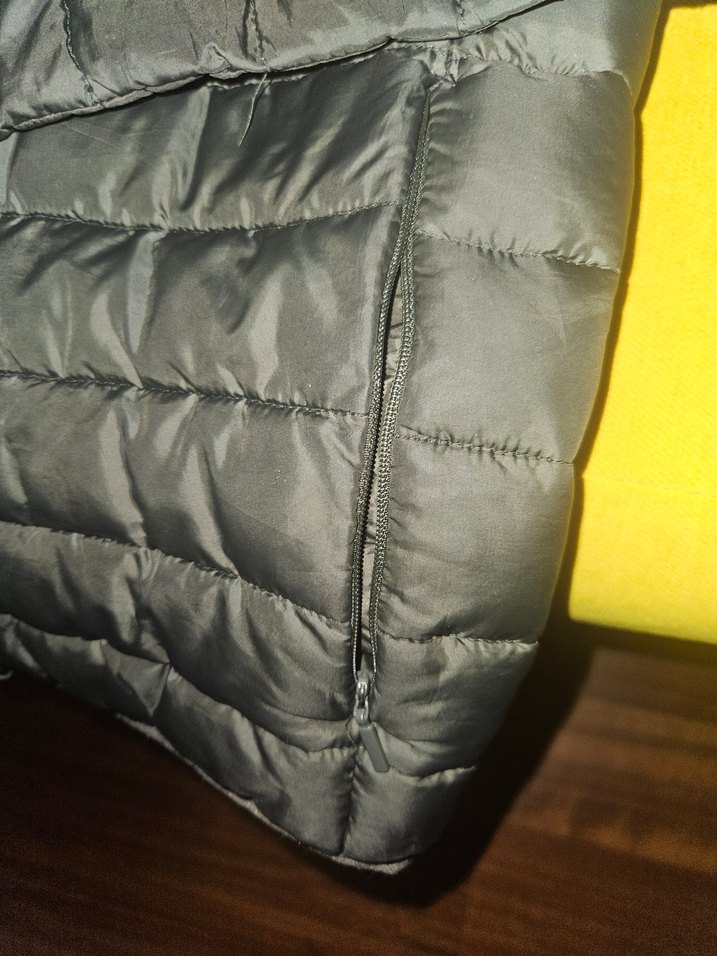 Haki yeşil Kapüşonlu Erkek ince Mont, Fermuarlı - Görsel 3