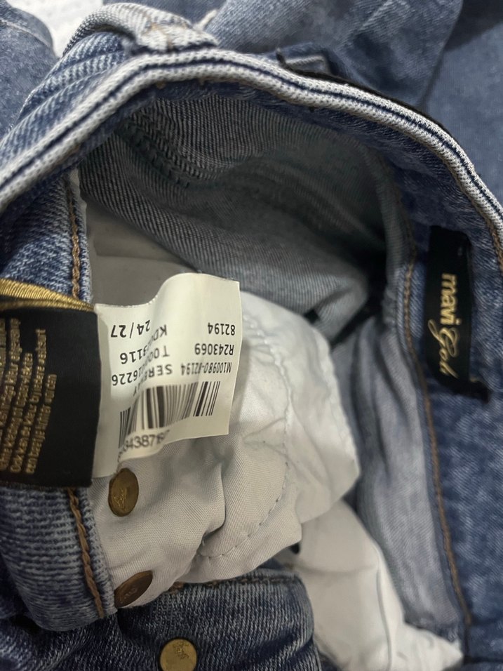 Kadın Mavi Dar Kesim Midi Denim Pantolon - Görsel 3