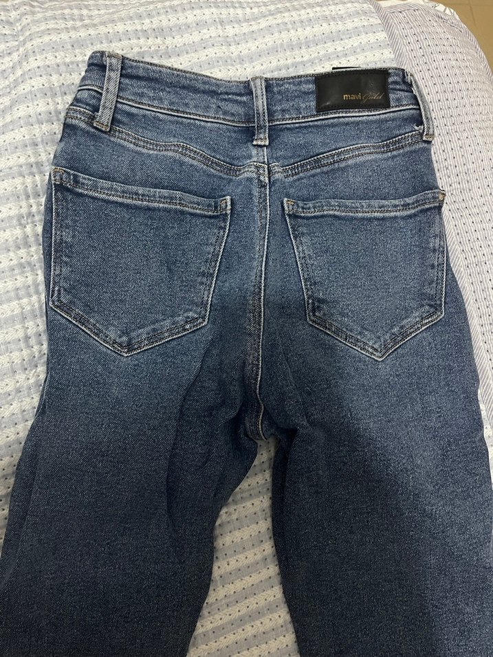 Kadın Mavi Dar Kesim Midi Denim Pantolon - Görsel 2