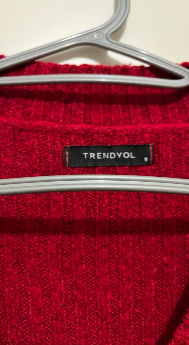 Bordo Örgü Kadın Uzun Kollu dar kalıp Kazak - Görsel 2