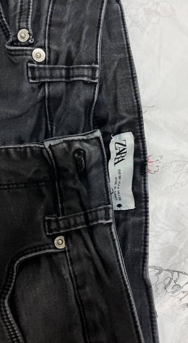 Siyah Dar Kesim bilek boy Kot Pantolon - Görsel 3