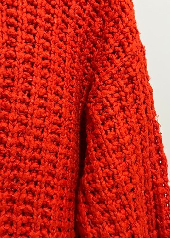 Turuncu Kadın Örgü Kazak - Görsel 2