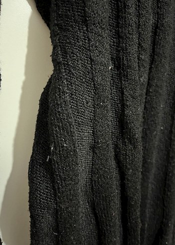 Siyah Yün Örgü Yüksek Yakalı Kadın Kazak - Görsel 3