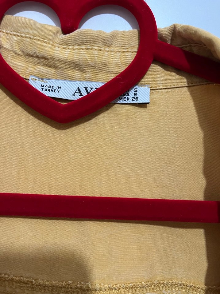 Koyu bej Düğmeli Uzun Kollu Keten Gömlek - Görsel 4