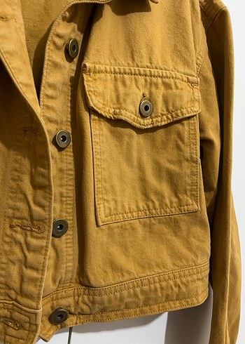 Düğmeli kirli sarı Kadın Ceket - Görsel 2