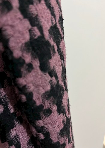 Düğmeli Pembe  siyahlı kışlık Kadın Blazer Ceket - Görsel 3