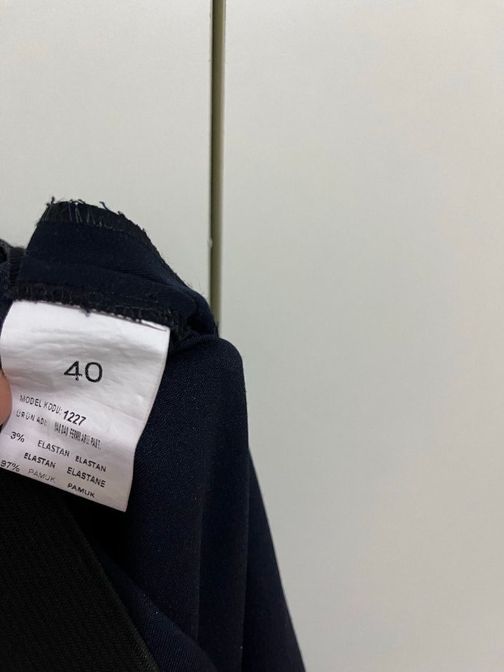 Lacivert Kadın Kumaş Pantolon - Ofis Şıklığı - Görsel 4