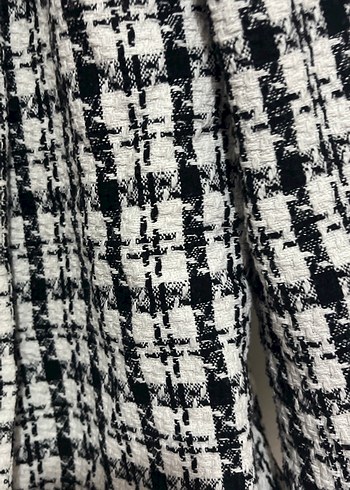 Düğmeli Ekoseli Kadın Blazer Ceket - Görsel 4