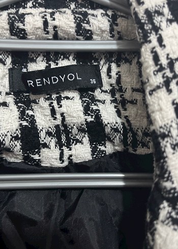 Düğmeli Ekoseli Kadın Blazer Ceket - Görsel 2