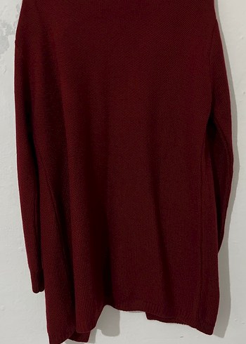 Bordo Örgü Kadın Hırka - Görsel 4