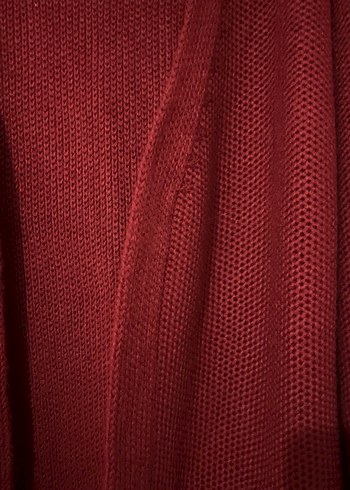 Bordo Örgü Kadın Hırka - Görsel 2