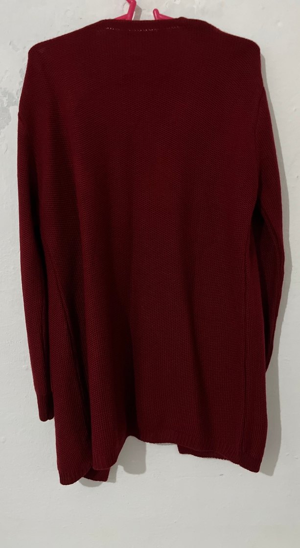 Bordo Örgü Kadın Hırka - Görsel 4