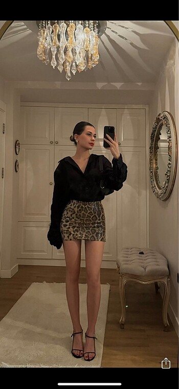 Leopar pullu etek