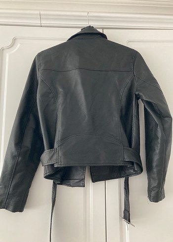 LC Waikiki Kadın Siyah Deri Biker Ceket