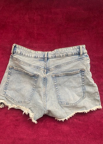 Düğmeli Mini Tie-Dye Kadın Kot Şort - Görsel 2