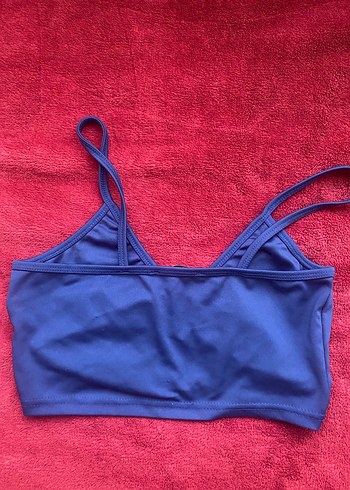 Mavi İnce Askılı Crop Top s -m beden oluyor - Görsel 2