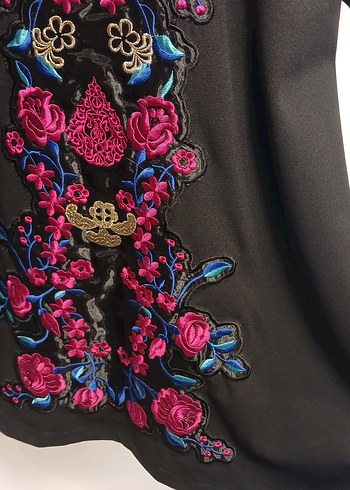 Boncuk İşlemeli Uzun Kollu Bohem Elbise - Görsel 2