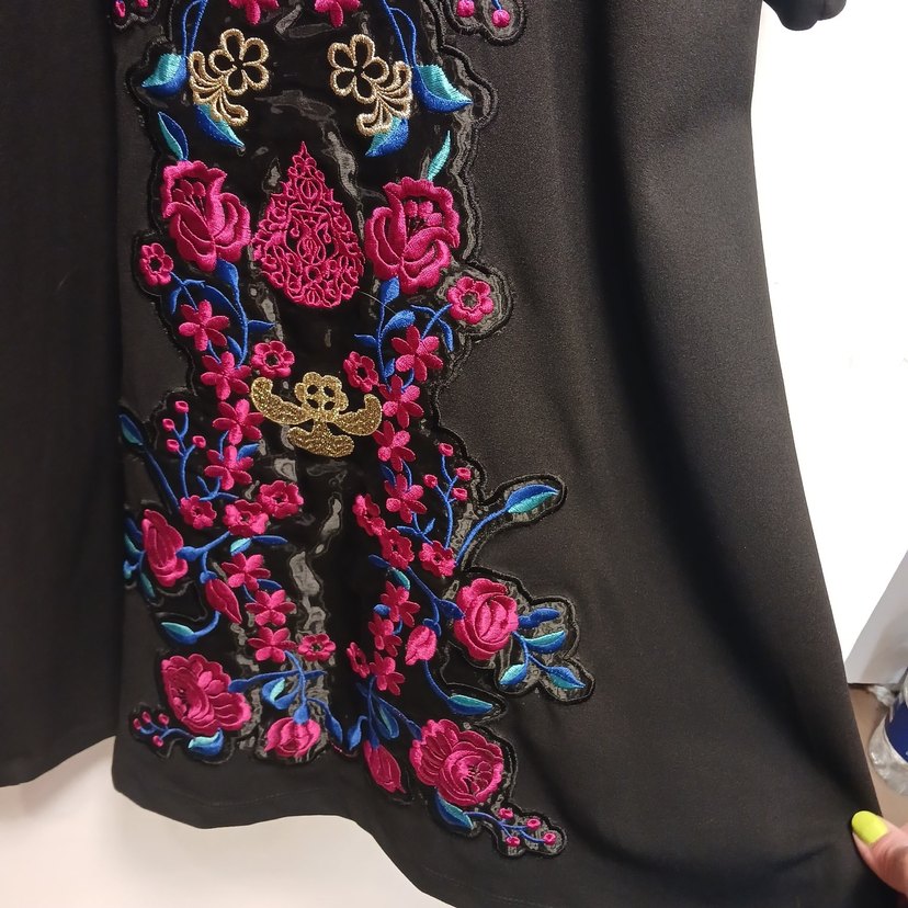 Boncuk İşlemeli Uzun Kollu Bohem Elbise - Görsel 2