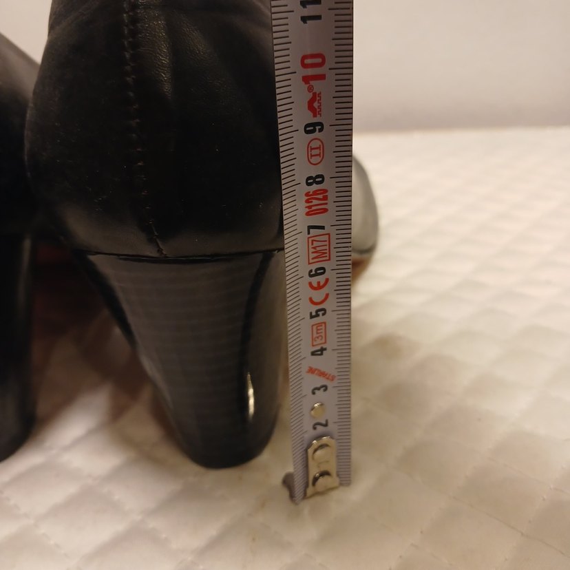 Siyah KalınTopuklu İçi dışı Gerçek Deri Kadın Klasik Ayakkabı - Görsel 5