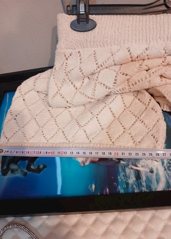 Dantel Detaylı KremTriko Kadın Pantolon - Görsel 10