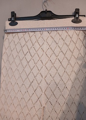 Dantel Detaylı KremTriko Kadın Pantolon - Görsel 9