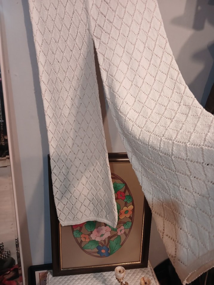 Dantel Detaylı KremTriko Kadın Pantolon - Görsel 2