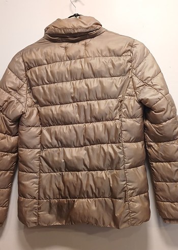 Bej ( Toprak rengi )Fermuarlı şişme Kadın Mont - Görsel 2