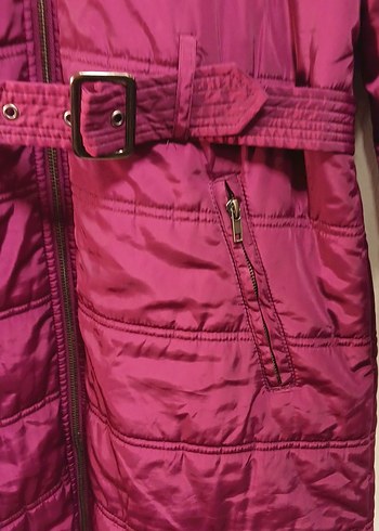 Mürdüm mor gibi Düğmeli Kız Çocuk şişme Mont - Görsel 6