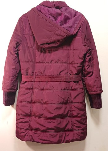 Mürdüm mor gibi Düğmeli Kız Çocuk şişme Mont - Görsel 3